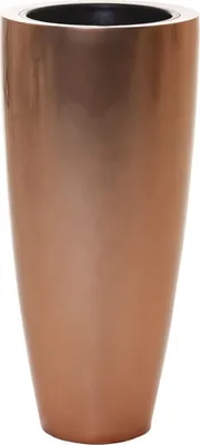 Produktbild von VIVANNO Pflanzkübel Fiberglas CITY Rund, Rosegoldmetallic metallic hochglanz - 37x80 cm