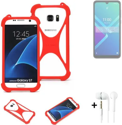 Produktbild von Handy-hülle + Kopfhörer kompatibel mit Wiko Y82 Schutz-hülle Bumper Silikon Schutz Hülle Cover Case Silikoncase Silikonbumper TPU Softcase