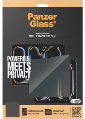 Produktbild von PanzerGlass ® 2-Way Privacy Displayschutz iPad Air 13'' (2024-2025) | iPad Pro 13'' (2024-2025) | Ultra-Wide Fit, Apple, Apple - iPad Air 13“ (2026), Apple - iPad Air 13" (2025), Apple - iPad Air 13'' (2024), Apple -..., Trockene Anwendung, Kratzresistent, Schockresistent, Transparent, 1 Stück(e)