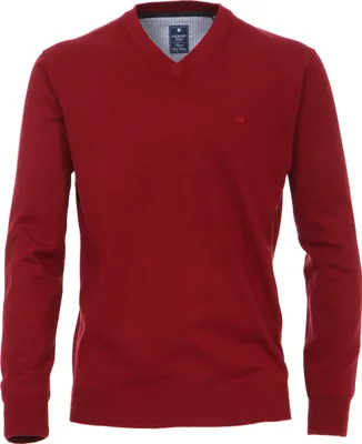 Produktbild von REDMOND Casual Herren Pullover Langarm V-Ausschnitt Regular-Fit Dunkelrot 3XL