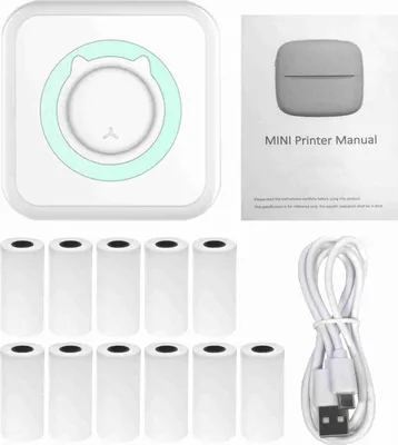 Obrázok produktu pre All-in-One fototlačiareň, multifunkčná, prenosná, bezdrôtová, Instant Mini, podporuje BT pripojenie pre smartfóny s 11 papierovými rolkami, 57 mm, kompatibilná s iOS a Android