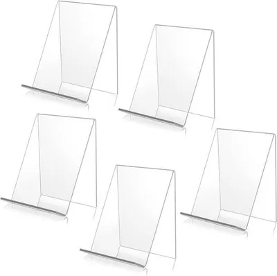 Image de Présentoir sur pied en acrylique, 5 pièces, transparent, polyvalent, pour livres, carnets, albums photos