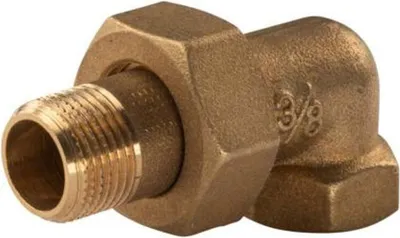Produktbild von Messing Gewinde-Fitting Winkelverschraubung 90° 3/8'IG - 3/8'AG (DN 10) - schwere Ausführung