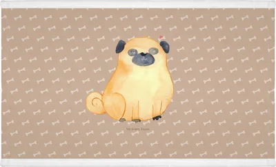 Produktbild von Mr. & Mrs. Panda Flauschtuch Mops - Hundeglück - Geschenk, handtuch baumwolle, Hund, Liebe, 50x100, Hundeliebe, gesichtstuch, Knuffig, gesichtshandtuch, Sprüche