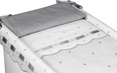 Produktbild von Don Algodon Crib Cover Zoe 70 x 45 cm Baumwoll weiß/grau