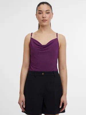 Produktbild von Orsay Damen Tanktop aus Elasthan in der Farbe Lila Größe M mit rundem Ausschnitt