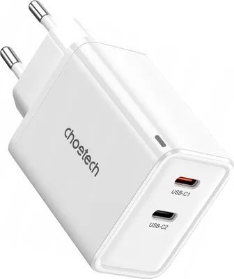 Image de Choetech PD6013, GaN, 2x USB-C, PD65W network charger (white)