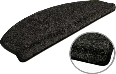 Produktbild von Velours-Stufenmatte Triumph Anthrazit (halbrund) in 2 Größen, Größe / Menge:24x65 cm = 1 Stck.