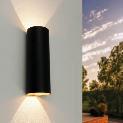 Produktbild von Ledvion LED Wandleuchte 9W Warmweiß IP54 Schwarz & Rund
