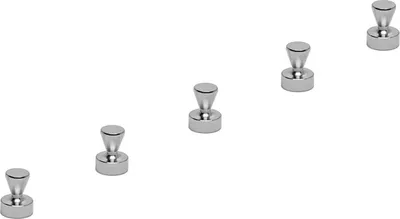 Produktbild von MAUL Magnet Kegel 5 Stück 3,5 kg Stahl Metall Neodym Ø 1.2 x 1.6 cm silber