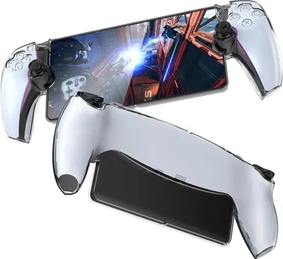 Imagen del producto de Protectores para los joysticks - Compatibles con PlayStation Portal - Juego de fundas protectoras - Funda de TPU transparente con protectores para los joysticks y protector de pantalla