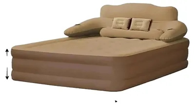 Productafbeelding van Buitenslaapmat, geïntegreerde opblaaspomp, automatisch opblaasbaar, bruin, afmetingen: 203 cm x 152 cm x 48 cm