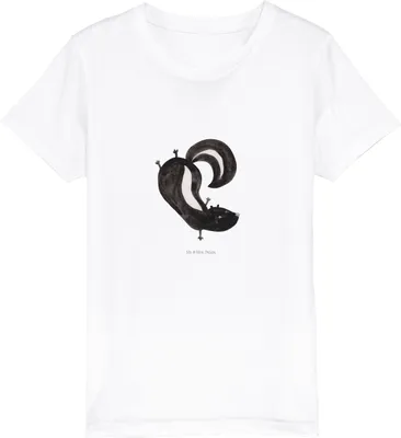Produktbild von Mr. & Mrs. Panda Kleinkinder T-Shirt Stinktier Handstand 12-14 Jahre (152/164) - Weiß - Geschenk, Kinder Bio, Wildtier, Skunk, Stinker, Teenager, für, Raubtier, Baumwoll