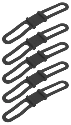 Produktbild von Schwarz DUUTI 5 Stück Fahrrad-Silikonband Radfahren Taschenlampe Lenkerhalterung Halter Mehrzweck-Fahrradgurte zum Reiten