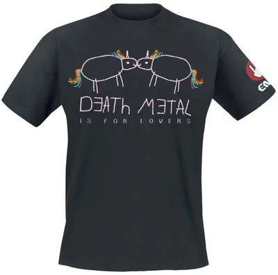 Produktbild von Death Metal Unicorn T-Shirt Herren Einhorn schwarz XL