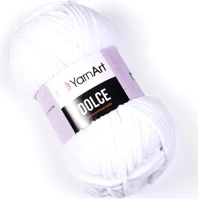 Produktbild von YarnArt Dolce, Chenille, Kuschelwolle, Kuschelgarn, leami Y 741 weiß