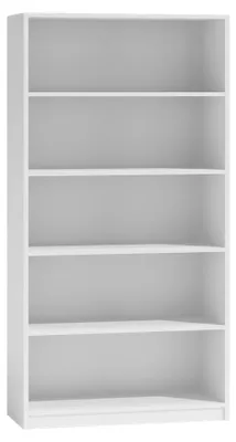 Produktbild von Bücherregal Aktenregal Standregal Raumteiler weiß mit 5 offenen Fächern aus MDF Holz | Breite 80 cm
