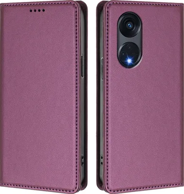 Immagine prodotto di Custodia in pelle per Oppo Reno8 T 5G, custodia magnetica in Finto cuoio con supporto Viola