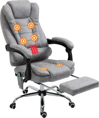 Zdjęcie produktu dla Ergonomiczny fotel biurowy z masażem, odchyleniem i podgrzewaniem, szary