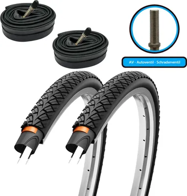 Produktbild von 2x Fahrradreifen 28x1,50 Zoll (40-622) 700x38c mit Pannenschutz inkl. 2x Schlauch Autoventil