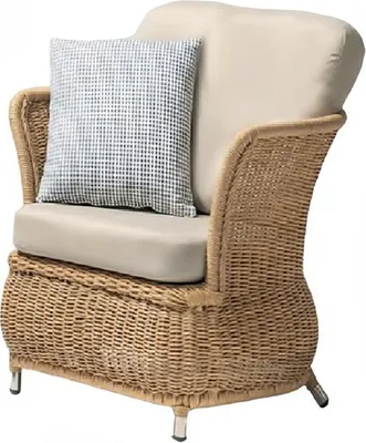 Produktbild von Sessel Luxus Beige Design Couch Sofa Relax Hochwertig Rattan Polster Sitzer