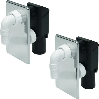 Produktbild von 2 x Unterputz Siphon silber Abwasser Waschgeräte Waschmaschine Abfluss