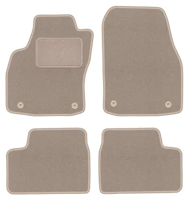 Image de Tapis de sol en moquette pour Opel Astra H 2003-2010 (berline/à hayon/break) – jeu 4 pièces, beiges, sur mesure – Wielganizator LUX