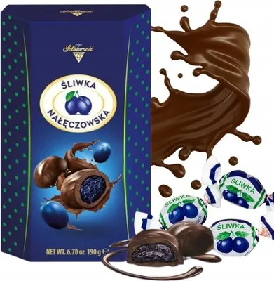 Zdjęcie produktu dla Śliwki Nałęczowskie w czekoladzie 190 g