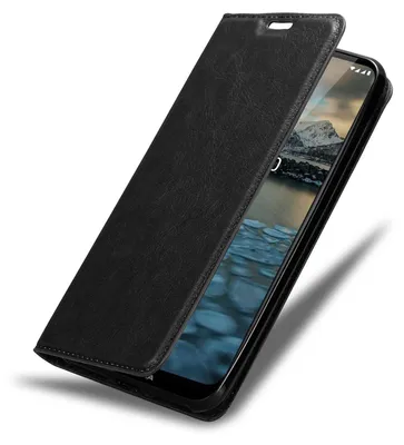 Produktbild von Cadorabo Hülle für Nokia 2.4 Schutz Hülle in Schwarz Handyhülle Etui Case Cover Magnetverschluss