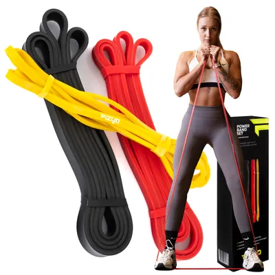 Obrázok produktu pre FIZYO Sada 3 odporových pásov, na zhyby, silový tréning, jogu, fitness, crossfit, posilňovanie svalov, domácu posilňovňu, pásky, power band