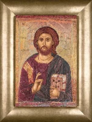 Produktbild von Thea Gouverneur Kreuzstich-Set „Ikon des Christus Pantokrator auf Aida-Stoff“, 22 x 34 cm