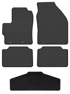 Productafbeelding van Rubberen automatten + tunnelmat voor Toyota Yaris Cross Hybrid vanaf 2020 (crossover) – 5-delig, zwart, op maat – Wielganizator SolidTread