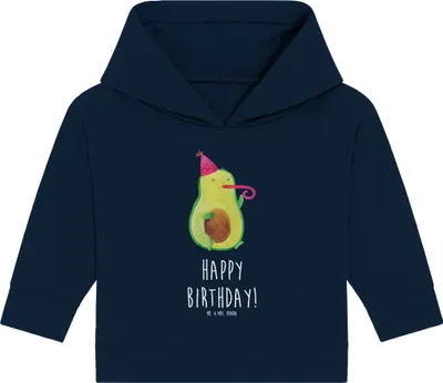 Produktbild von Mr. & Mrs. Panda Organic Baby Hoodie Avocado Geburtstag 12. - 18. Monat - French Navy - Geschenk, Alles Gute, Party, Kapuzensweatshirt, Kapuzenshirt, Frucht