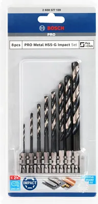 Image de BOSCH 2608577139 BOSCH PRO Metal HSS-G Impact Metallbohrer-Set, 8-teilig