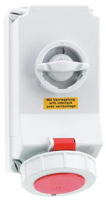 Productafbeelding van BALS Wandcontactdoos, ABS-behuizing, 32A, 16050, 4-polig, 380V tot 440V, 3 fasen, IP67, artikelnummer 16050