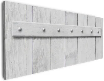 Produktbild von Wallario Premium Leinwandbild Graue Holztür in Größe 50 x 125 cm