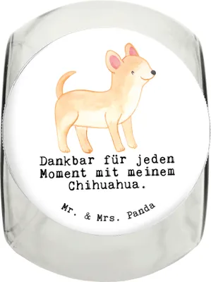 Produktbild von Mr. & Mrs. Panda Snackdose Chihuahua Moment XL 2000ml - Weiß - Geschenk, Aufbewahrungsdose, Vorratsglas, glasbehälter, Keksdose, schraubglas, Dose