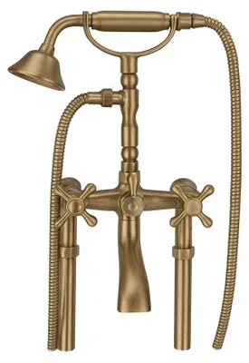 Produktbild von PB Freistehende Badarmatur im Retro-Stil mit Sternknöpfen, Bronze 6000