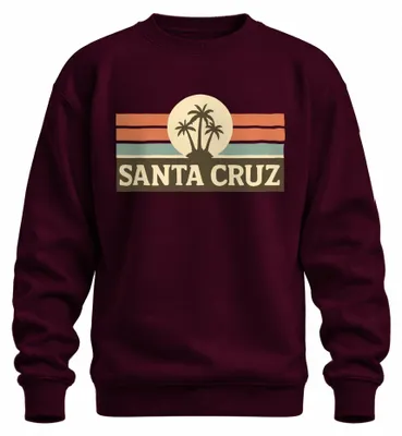 Produktbild von Santa Cruz Palmen Retro Sonnenuntergang Surfer Kalifornien Sweatshirt Pullover, Burgundy, M