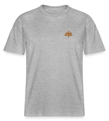 Produktbild von Spreadshirt Good Karma Positives Retro Motiv Mit Sternen Relaxed Fit Uni T-Shirt, 3XL, Grau meliert
