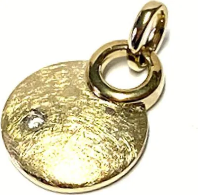 Produktbild von Anhänger 333/- Gelbgold eismatt und poliert mit Zirkonia einfarbig dezent rund Kettenanhänger
