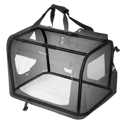 Obrázok produktu pre FEANDREA prepravka pre psov Oxford tkanina XXL 91 x 63 x 63 cm prepravka pre psov skladacia prepravka pre mačky čierna PDC90H