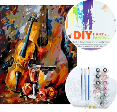 Obrázok produktu pre Maľovanie podľa čísel Hudobné nástroje, husle, gitara, violončelo | W5671