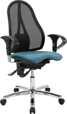 Produktbild von Bürostuhl Drehstuhl Schreibtischstuhl Topstar Sitness 15 chrom türkis
