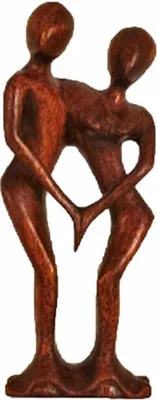 Zdjęcie produktu dla Drewniana rzeźba abstrakcyjna drewniana figura Afryka Azja ręcznie wykonana dekoracja taniec, 30 cm