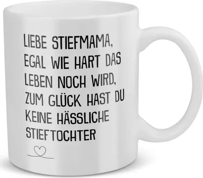 Produktbild von 22Feels Stiefmama Geschenk von Stieftochter Muttertag Tasse Bonusmama Stiefmutter Kaffetasse Weihnachten Geburtstag Frauen Patchwork Familie Stiefeltern Geschenkidee