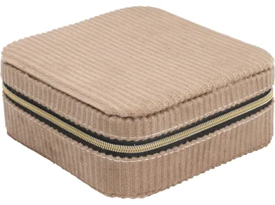 Zdjęcie produktu dla Pudełko na biżuterię, sztruks, 12 x 12 x 5 cm