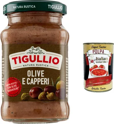 Produktbild von 12x Star Tigullio GranPesto Pesto Olive e Capperi mit Oliven und Kapern 185 g Sauce Soße + Italian gourmet polpa 400g