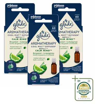 Immagine prodotto di 3 flaconi ricarica per diffusore di aromaterapia Glade "Calma della Mente" - 17,4 ml - confezione risparmio - 3 pezzi