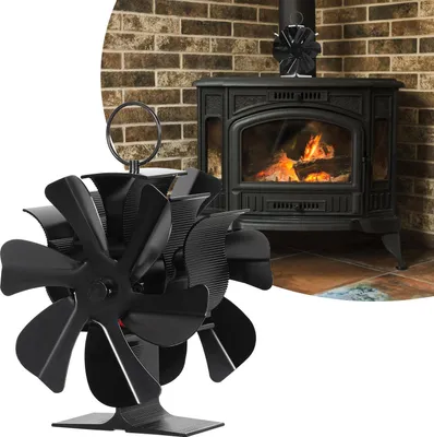 Produktbild von Ikodm Kaminofen Ventilator StoveFan kaminventilator 12 Flügel Stromloser Herd Lüfter